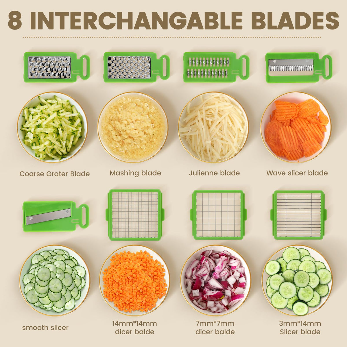 16-in-1 Vegetable Chopper – Mandoline Slicer, Dicer & Grater