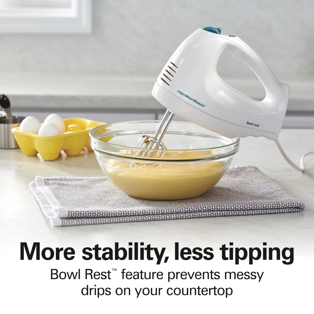6-Speed Electric Hand Mixer – QuickBurst, Bowl Rest, Kitchen Mixer