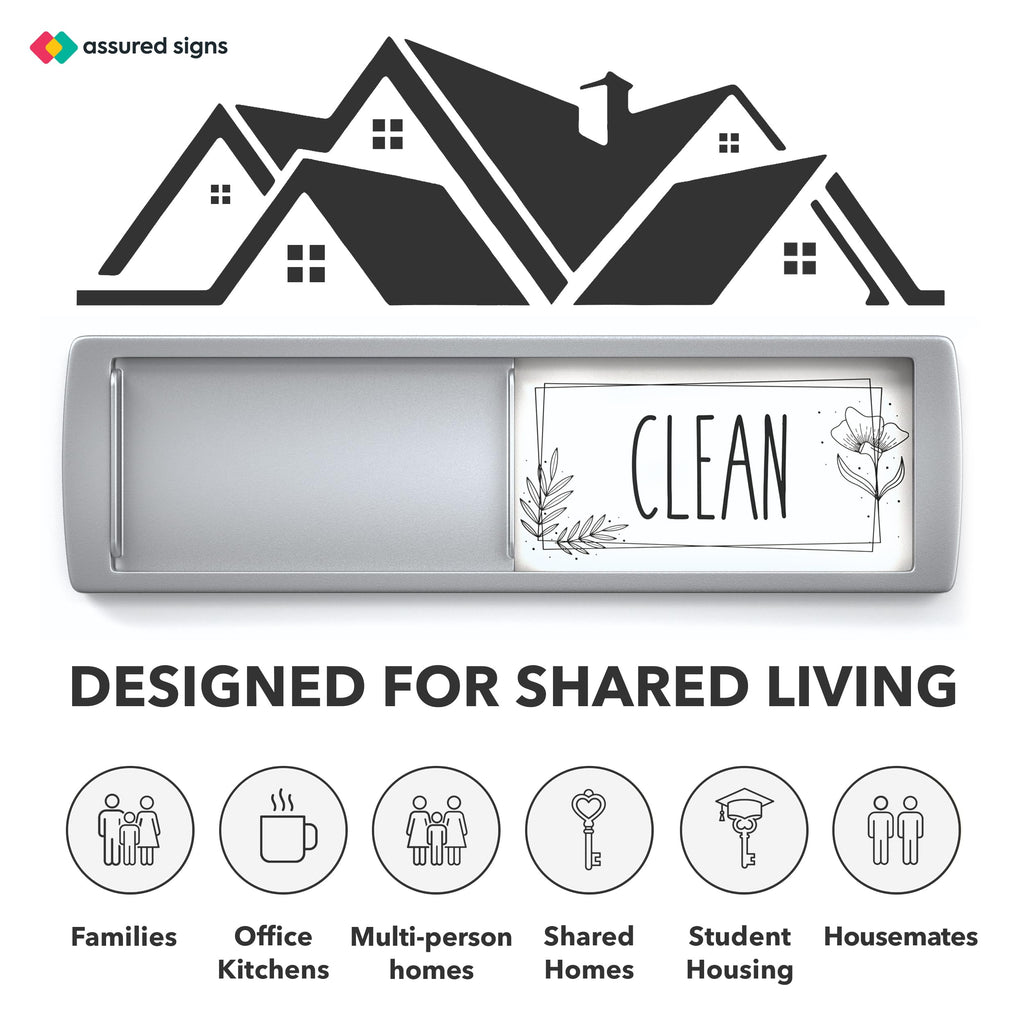 Dishwasher Clean Dirty Magnet – 7 x 2 Inch Kitchen Sign