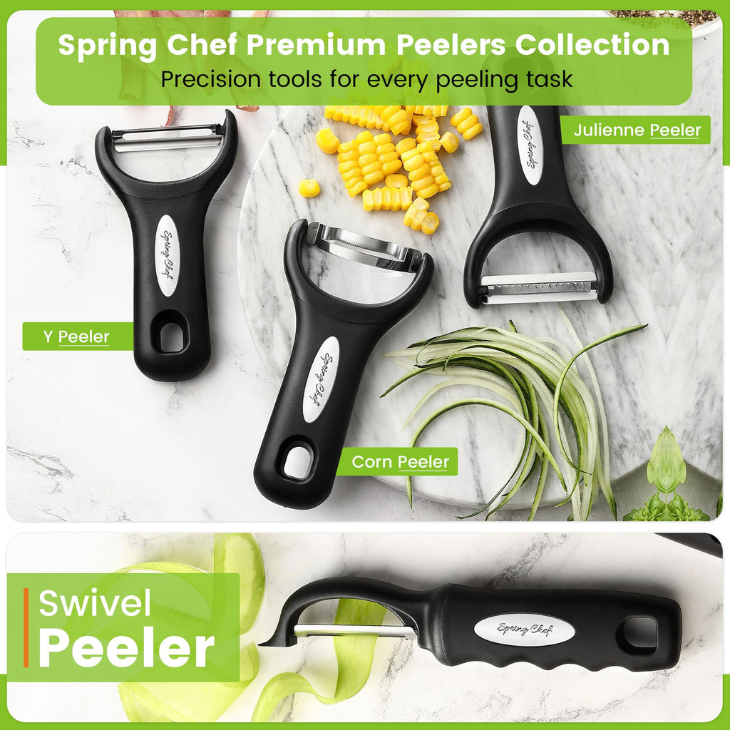 Swivel Vegetable Peeler – Soft Grip Handle, Black