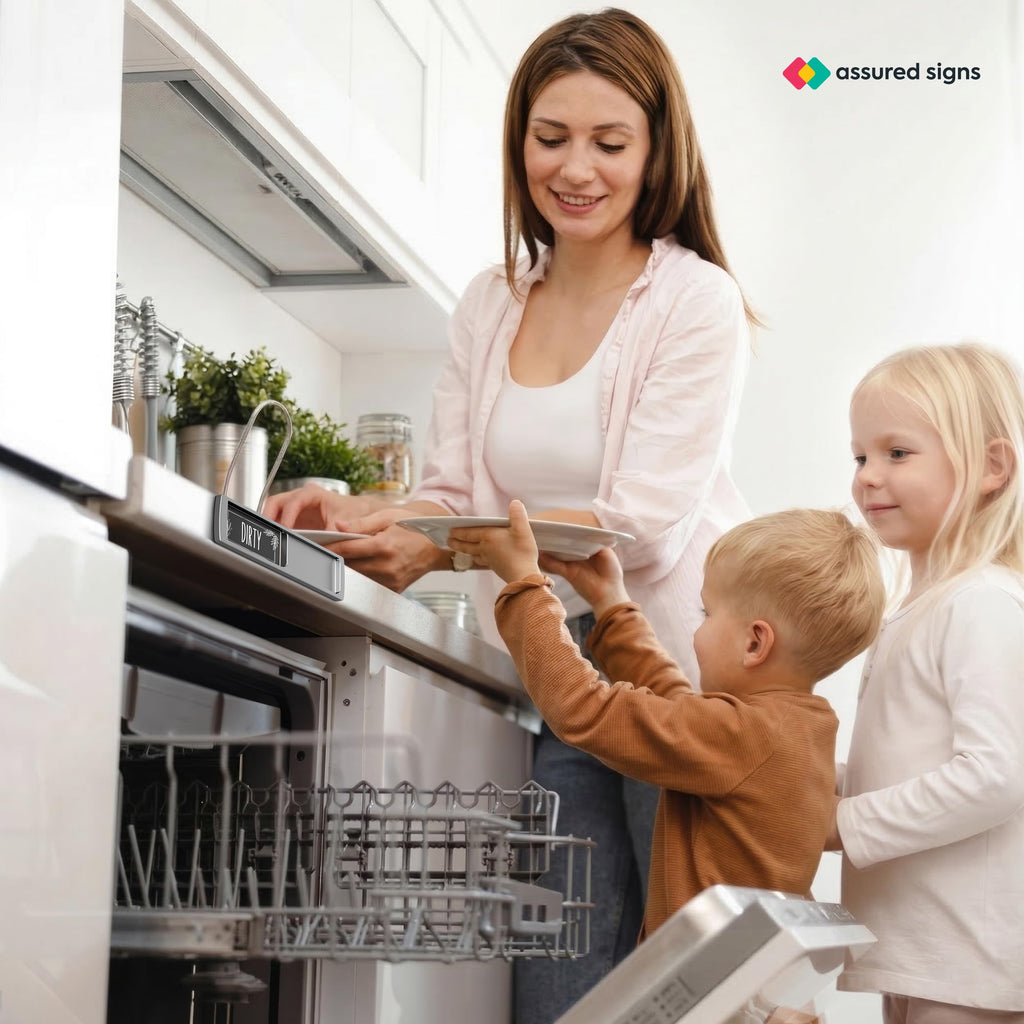 Dishwasher Clean Dirty Magnet – 7 x 2 Inch Kitchen Sign